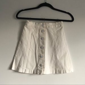 NWOT White denim a line skirt